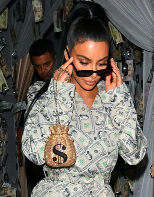 Hollywood Crystal Money Bag Clutch
